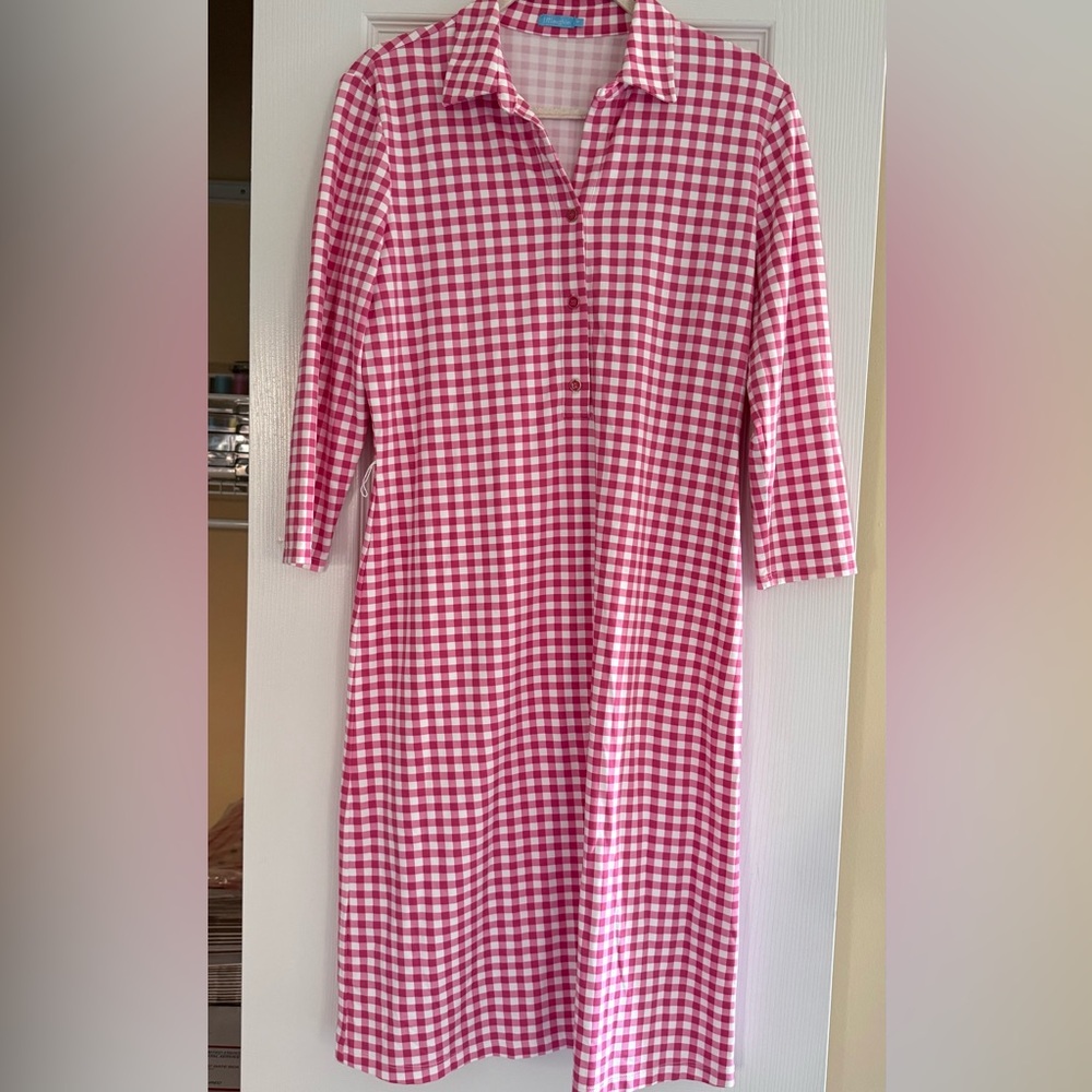 J. McLaughlin Pink and White Gingham dress